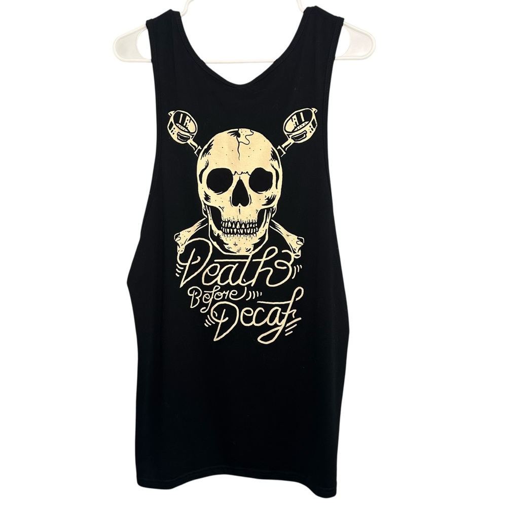 Dutch Bros LARGE+ XXL 2X Black “Death Before Decaf” VINTAGE Tank Top DB 1992